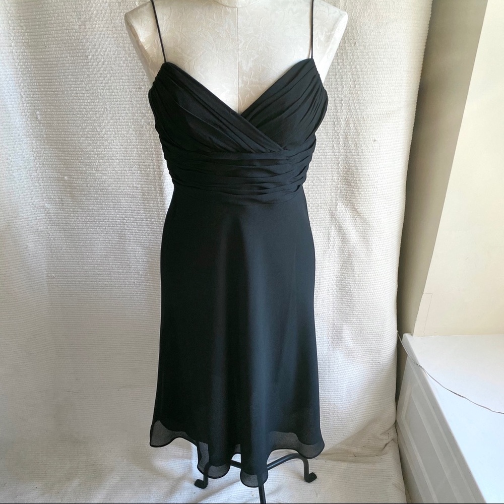 Vintage 90s Strappy Midi Dancing Dress Goth Black - Picture 3 of 8